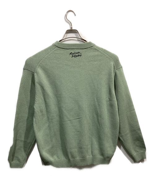 maison kitsune（メゾンキツネ）MAISON KITSUNE (メゾンキツネ) 25SS DRESSED FOX INTARSIA JUMPER ニット グリーン サイズ:Lの古着・服飾アイテム