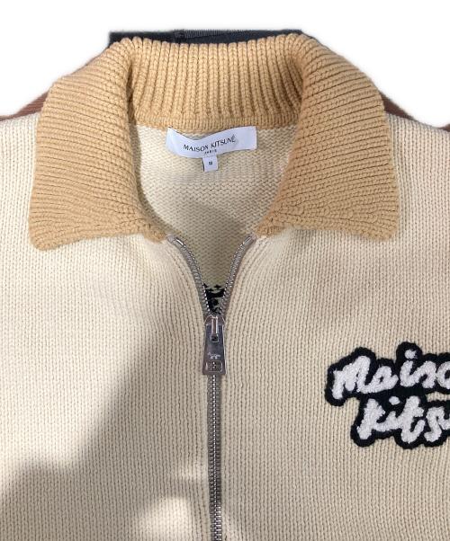 maison kitsune（メゾンキツネ）MAISON KITSUNE (メゾンキツネ) Cream Cotton Blend Cardigan ベージュ サイズ:Mの古着・服飾アイテム
