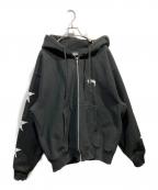 stussyステューシー）の古着「Stars Zip Hood」｜ブラック