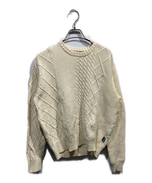 stussy（ステューシー）stussy (ステューシー) patchwork sweater アイボリー サイズ:Sの古着・服飾アイテム