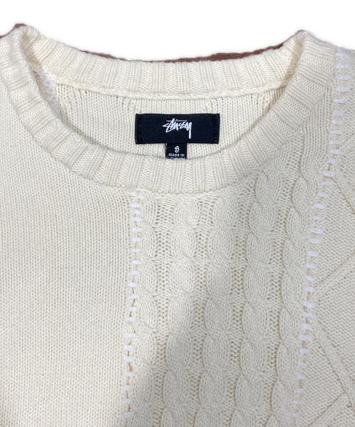 stussy（ステューシー）stussy (ステューシー) patchwork sweater アイボリー サイズ:Sの古着・服飾アイテム