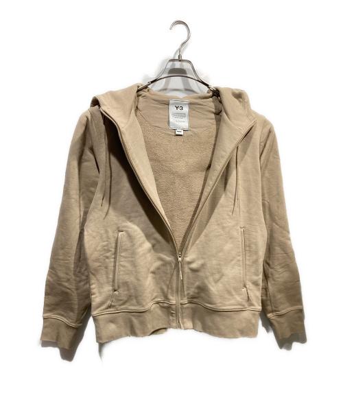 Y-3（ワイスリー）Y-3 (ワイスリー) バックロゴ スウェット ジップアップフーディー ベージュ サイズ:SIZE Mの古着・服飾アイテム
