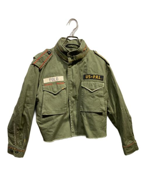 POLO RALPH LAUREN（ポロ・ラルフローレン）POLO RALPH LAUREN (ポロ・ラルフローレン) ボクシーフィットデストロイドヘムジャケット カーキ サイズ:XSの古着・服飾アイテム