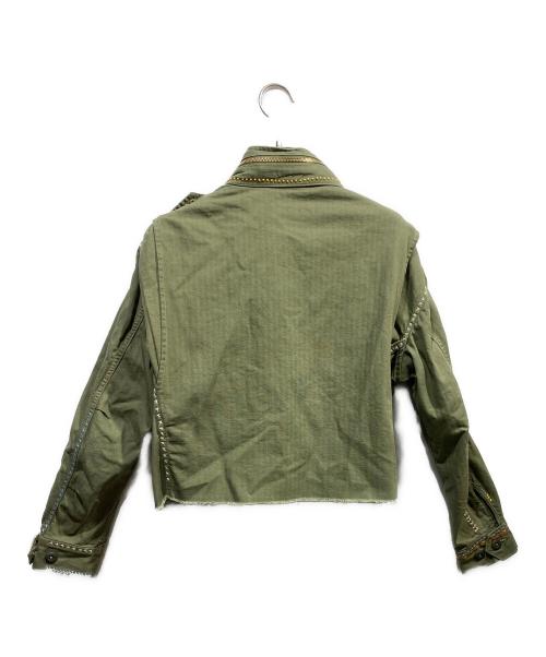 POLO RALPH LAUREN（ポロ・ラルフローレン）POLO RALPH LAUREN (ポロ・ラルフローレン) ボクシーフィットデストロイドヘムジャケット カーキ サイズ:XSの古着・服飾アイテム