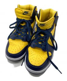 NIKE（ナイキ）の古着「Dunk High Retro SE "Michigan"」｜イエロー×ネイビー