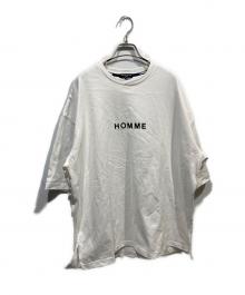 COMME des GARCONS HOMME（コムデギャルソン オム）の古着「HOMMEスローガン Tシャツ」｜ホワイト