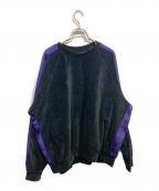 Needles×STUDIOUSニードルズ×ステュディオス）の古着「別注ベロアトラッククルーネックスウェット」｜ブラック×パープル