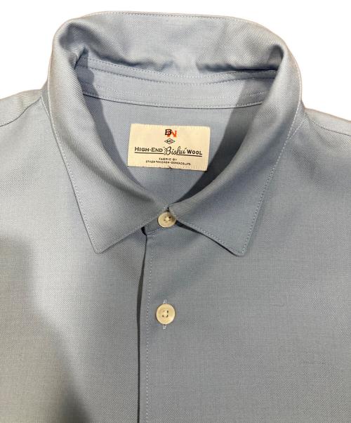 mb（エムビー）MB (エムビー) ハイエンド尾州ウールシャツ スカイブルー サイズ:Ｍの古着・服飾アイテム