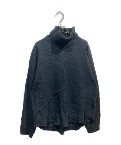mb（エムビー）mb (エムビー) ハイネックワッフルカットソー ブラック サイズ:Mの古着・服飾アイテム