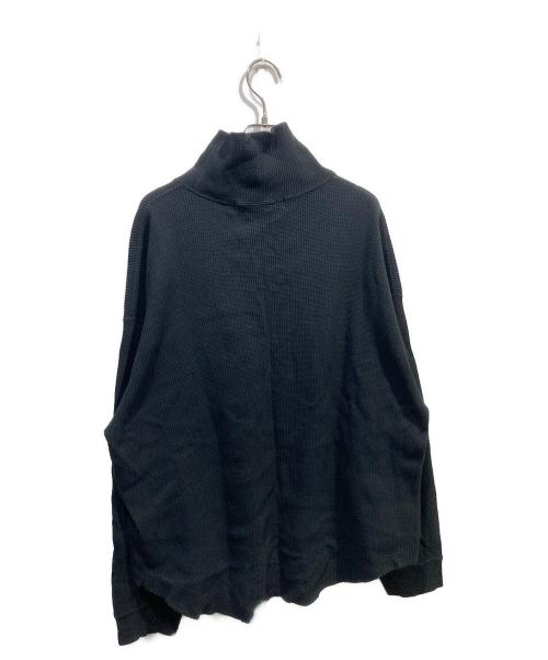 mb（エムビー）mb (エムビー) ハイネックワッフルカットソー ブラック サイズ:Mの古着・服飾アイテム
