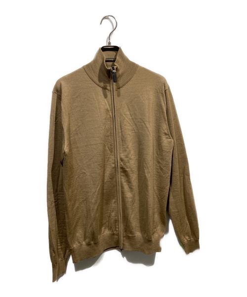 BRIONI（ブリオーニ）BRIONI (ブリオーニ) ジップアップウールニット ブラウン サイズ:50の古着・服飾アイテム