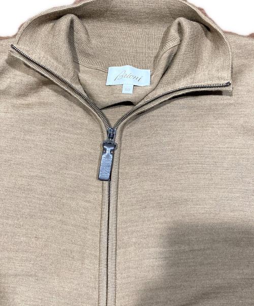 BRIONI（ブリオーニ）BRIONI (ブリオーニ) ジップアップウールニット ブラウン サイズ:50の古着・服飾アイテム