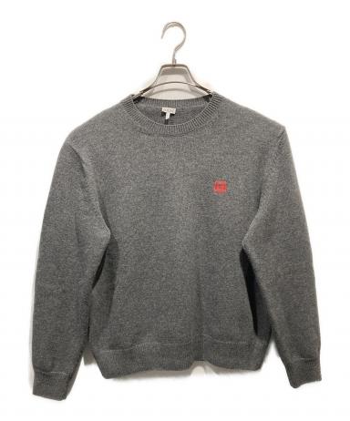 中古・古着通販】LOEWE (ロエベ) アナグラムロゴ刺繍ニット グレー