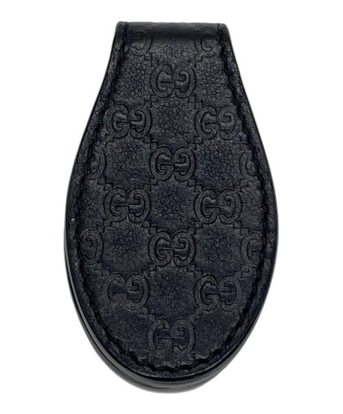 GUCCI（グッチ）GUCCI (グッチ) マイクログッチシマ マネークリップ ブラックの古着・服飾アイテム