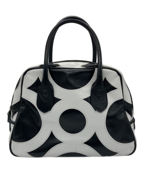 COMME des GARCONS（コムデギャルソン）COMME des GARCONS (コムデギャルソン) 台形サークルシンボルバッグ ホワイト×ブラックの古着・服飾アイテム