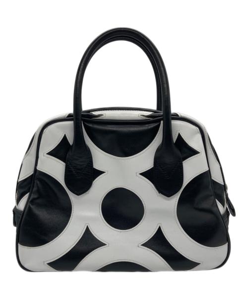 COMME des GARCONS（コムデギャルソン）COMME des GARCONS (コムデギャルソン) 台形サークルシンボルバッグ ホワイト×ブラックの古着・服飾アイテム