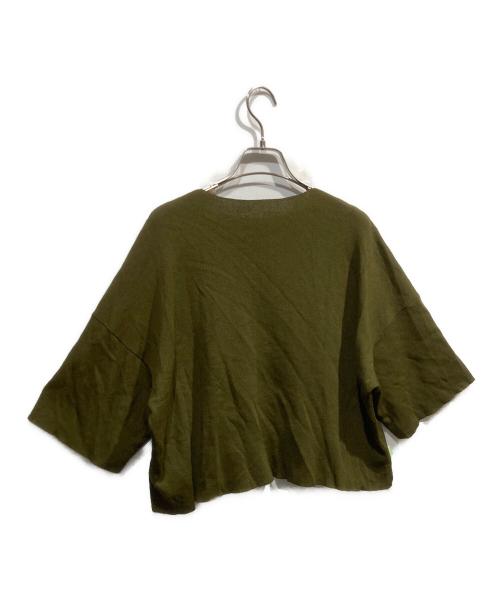 PLEATS PLEASE（プリーツプリーズ）PLEATS PLEASE (プリーツプリーズ) クルーネックニット オリーブ サイズ:3の古着・服飾アイテム