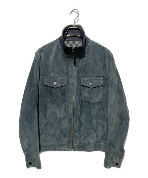 LOUIS VUITTON（ルイ ヴィトン）LOUIS VUITTON (ルイ ヴィトン) ゴートレザースウェードブルゾン グレー サイズ:46の古着・服飾アイテム