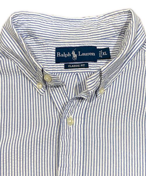 RALPH LAUREN（ラルフローレン）RALPH LAUREN (ラルフローレン) 半袖シアサッカーシャツ ブルー サイズ:XLの古着・服飾アイテム