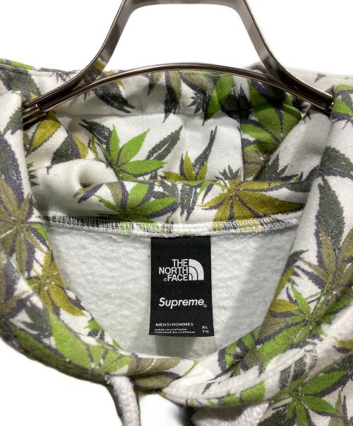 THE NORTH FACE（ザ ノース フェイス）THE NORTH FACE (ザ ノース フェイス) SUPREME (シュプリーム) Leaf Hooded Sweatshirt ホワイト×グリーン サイズ:XLの古着・服飾アイテム