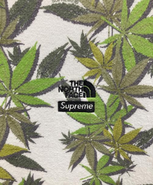 THE NORTH FACE（ザ ノース フェイス）THE NORTH FACE (ザ ノース フェイス) SUPREME (シュプリーム) Leaf Hooded Sweatshirt ホワイト×グリーン サイズ:XLの古着・服飾アイテム