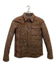 TOD'S（トッズ）の古着「ペンキ加工ラムレザージャケット」｜ブラウン