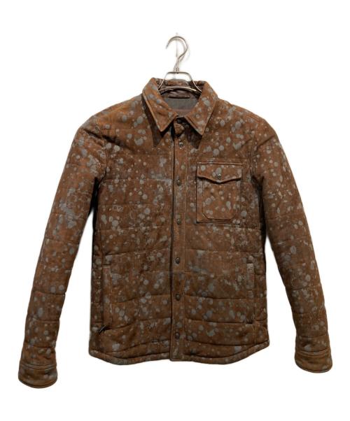 TOD'S（トッズ）TOD'S (トッズ) ペンキ加工ラムレザージャケット ブラウン サイズ:Ｍの古着・服飾アイテム