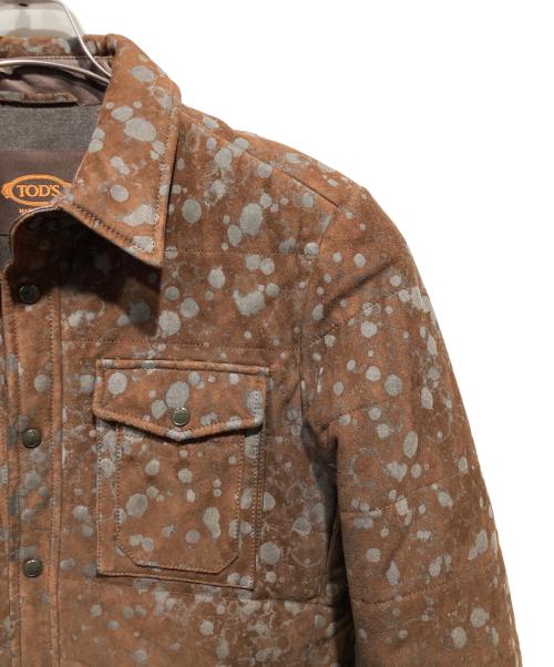TOD'S（トッズ）TOD'S (トッズ) ペンキ加工ラムレザージャケット ブラウン サイズ:Ｍの古着・服飾アイテム