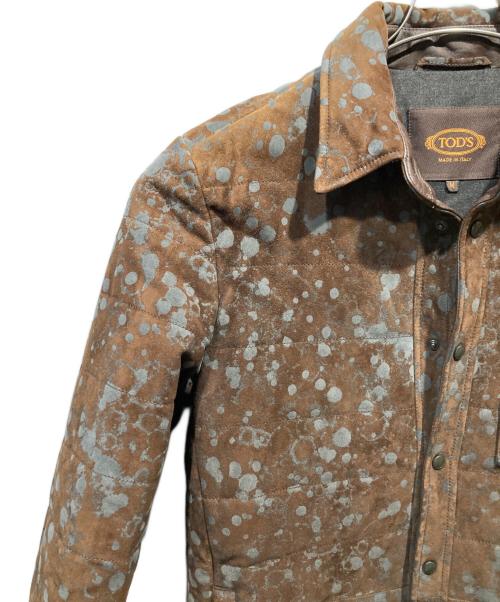 TOD'S（トッズ）TOD'S (トッズ) ペンキ加工ラムレザージャケット ブラウン サイズ:Ｍの古着・服飾アイテム