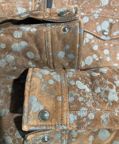 TOD'S（トッズ）TOD'S (トッズ) ペンキ加工ラムレザージャケット ブラウン サイズ:Ｍの古着・服飾アイテム