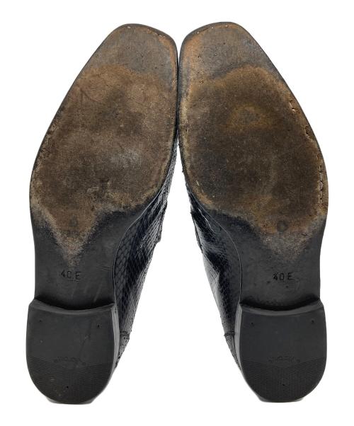 GUCCI（グッチ）GUCCI (グッチ) スネークスキンローファー ブラック サイズ:40Eの古着・服飾アイテム