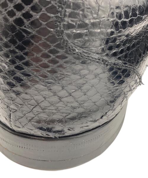 GUCCI（グッチ）GUCCI (グッチ) スネークスキンローファー ブラック サイズ:40Eの古着・服飾アイテム