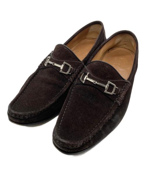 GUCCI（グッチ）GUCCI (グッチ) スエードピットローファー ブラウン サイズ:7の古着・服飾アイテム