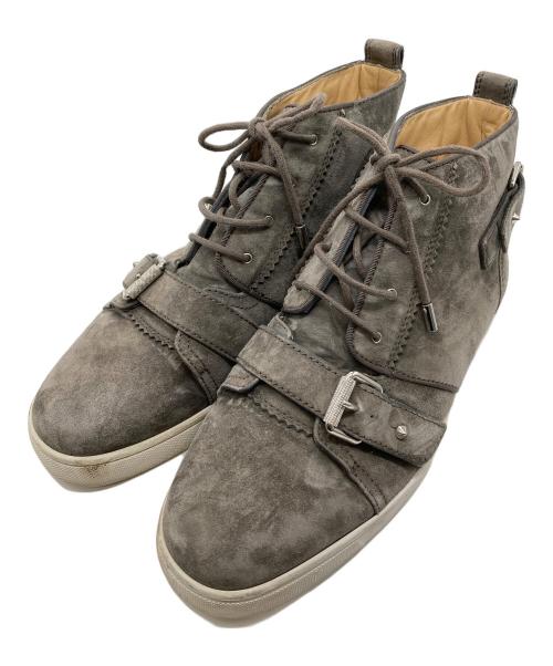 Christian Louboutin（クリスチャン・ルブタン）Christian Louboutin (クリスチャン・ルブタン) スウェードハイカットスニーカー グレー サイズ:40　1/2の古着・服飾アイテム