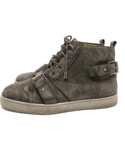 Christian Louboutin（クリスチャン・ルブタン）Christian Louboutin (クリスチャン・ルブタン) スウェードハイカットスニーカー グレー サイズ:40　1/2の古着・服飾アイテム