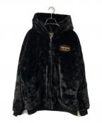 VANSONバンソン）の古着「フェイクファージャケット」｜ブラック