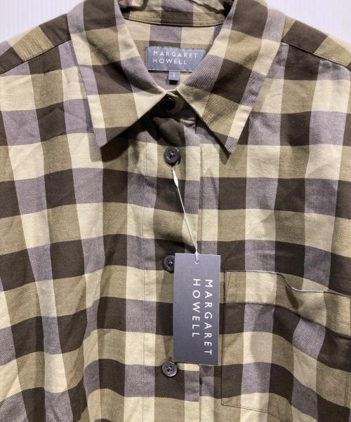 MARGARET HOWELL（マーガレットハウエル）MARGARET HOWELL (マーガレットハウエル) COTTON CASHMERE CHECK SHIRT グリーン サイズ:Ⅰ 未使用品の古着・服飾アイテム