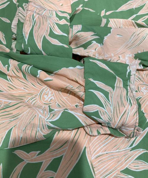 Sun Surf（サンサーフ）Sun Surf (サンサーフ) ハワイアンレーヨンシャツ グリーン×ピンク サイズ:Ｍの古着・服飾アイテム