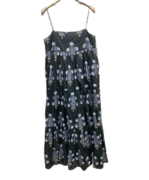 ne quittez pas（ヌキテパ）ne quittez pas (ヌキテパ) Cotton Jacquard Marigold Print Cami Dress ネイビー サイズ:Free 未使用品の古着・服飾アイテム