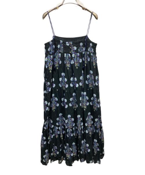 ne quittez pas（ヌキテパ）ne quittez pas (ヌキテパ) Cotton Jacquard Marigold Print Cami Dress ネイビー サイズ:Free 未使用品の古着・服飾アイテム