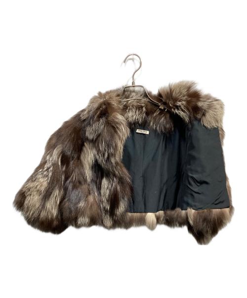 MIU MIU（ミュウミュウ）MIU MIU (ミュウミュウ) フォックスファージャケット ブラウン サイズ:40の古着・服飾アイテム