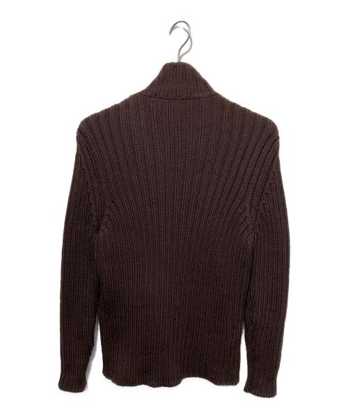 zegna sport（ゼニアスポーツ）Zegna Sport (ゼニアスポーツ) ムートン切替ニットジャケット ブラウン サイズ:Sの古着・服飾アイテム
