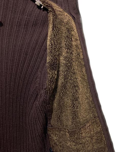 zegna sport（ゼニアスポーツ）Zegna Sport (ゼニアスポーツ) ムートン切替ニットジャケット ブラウン サイズ:Sの古着・服飾アイテム
