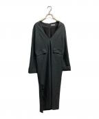 CLANEクラネ）の古着「V NECK STRAIGHT LINE ONE-PIECE」｜グレー