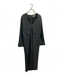 CLANE（クラネ）の古着「V NECK STRAIGHT LINE ONE-PIECE」｜グレー