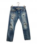 Hysteric Glamourヒステリックグラマー）の古着「SP加工スタッズ小窓デニムパンツ」｜インディゴ