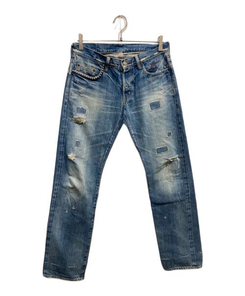Hysteric Glamour（ヒステリックグラマー）Hysteric Glamour (ヒステリックグラマー) SP加工スタッズ小窓デニムパンツ インディゴ サイズ:W30の古着・服飾アイテム