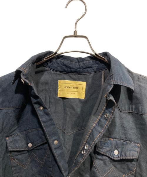seven by seven（セブンバイセブン）SEVEN BY SEVEN (セブンバイセブン) 21SS 切替 ウエスタン デニム シャツ ネイビー サイズ:Ｌの古着・服飾アイテム