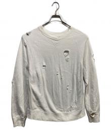 BED J.W. FORD（ベッドフォード）の古着「ダメージ加工スウェット」｜ホワイト