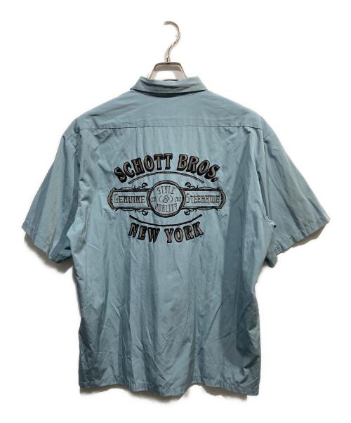 Schott（ショット）Schott (ショット) 刺繍 T/C ワークシャツ ブルー サイズ:SIZE XLの古着・服飾アイテム
